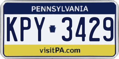 PA license plate KPY3429