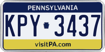 PA license plate KPY3437