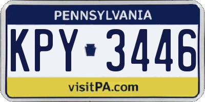 PA license plate KPY3446