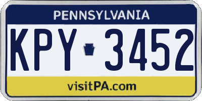 PA license plate KPY3452