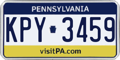 PA license plate KPY3459