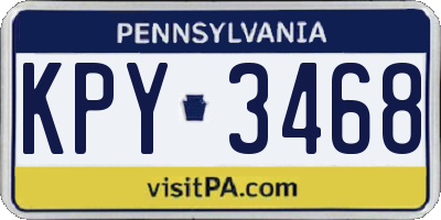 PA license plate KPY3468