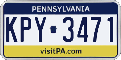 PA license plate KPY3471