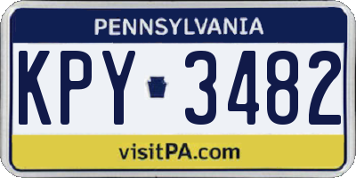 PA license plate KPY3482