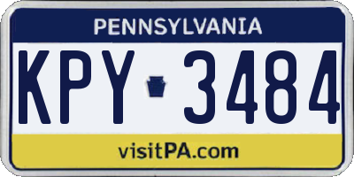 PA license plate KPY3484