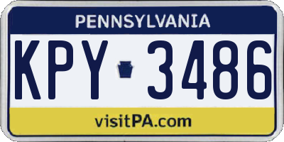 PA license plate KPY3486