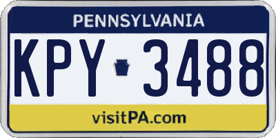 PA license plate KPY3488