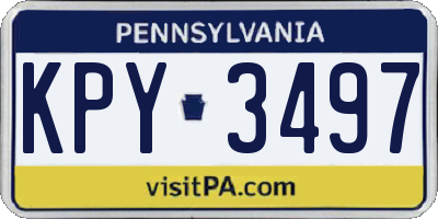 PA license plate KPY3497