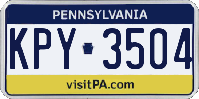 PA license plate KPY3504