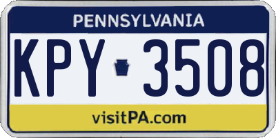 PA license plate KPY3508
