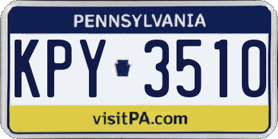 PA license plate KPY3510