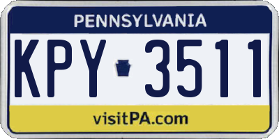 PA license plate KPY3511