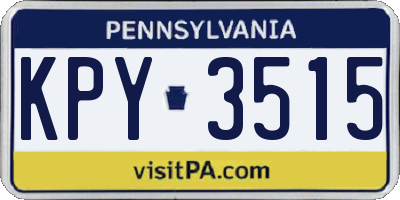 PA license plate KPY3515