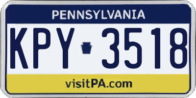 PA license plate KPY3518