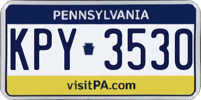PA license plate KPY3530