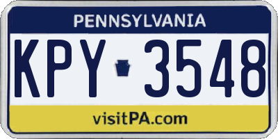 PA license plate KPY3548