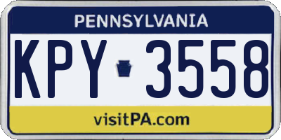 PA license plate KPY3558