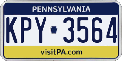 PA license plate KPY3564