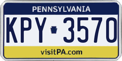 PA license plate KPY3570