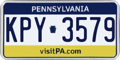 PA license plate KPY3579