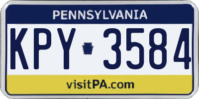 PA license plate KPY3584