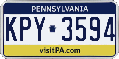 PA license plate KPY3594
