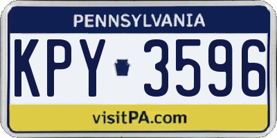 PA license plate KPY3596