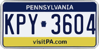 PA license plate KPY3604