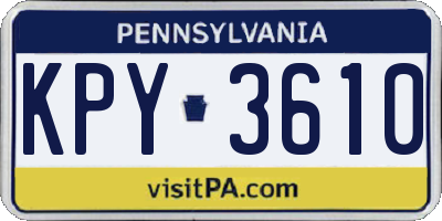 PA license plate KPY3610