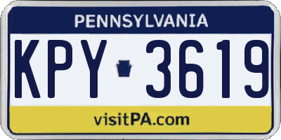 PA license plate KPY3619