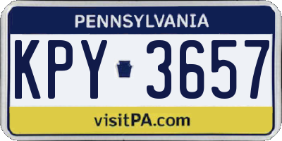 PA license plate KPY3657