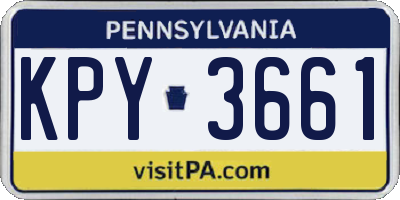 PA license plate KPY3661