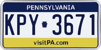 PA license plate KPY3671