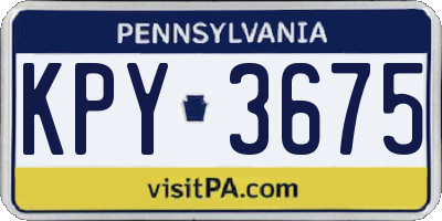 PA license plate KPY3675