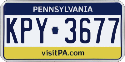 PA license plate KPY3677