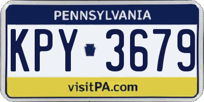 PA license plate KPY3679