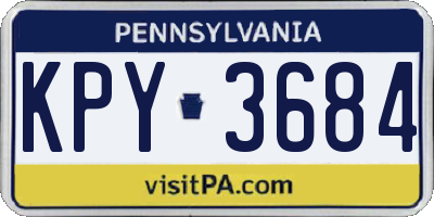 PA license plate KPY3684
