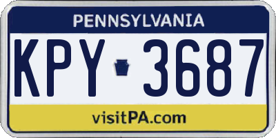 PA license plate KPY3687