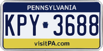 PA license plate KPY3688