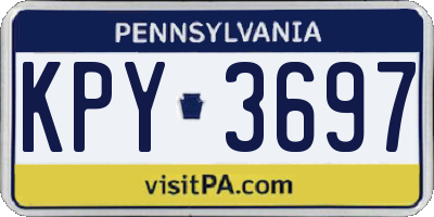 PA license plate KPY3697