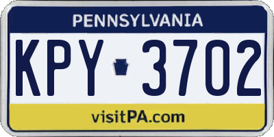 PA license plate KPY3702