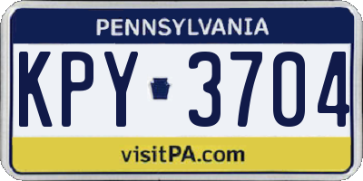 PA license plate KPY3704