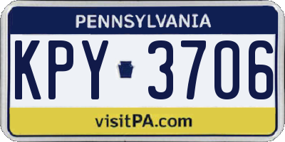 PA license plate KPY3706