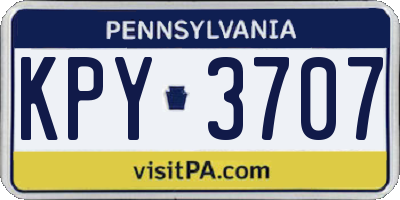 PA license plate KPY3707