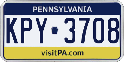 PA license plate KPY3708