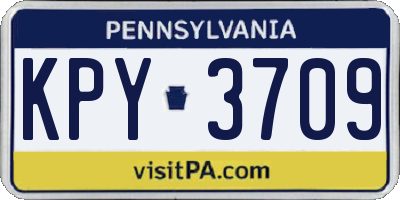 PA license plate KPY3709