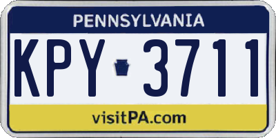 PA license plate KPY3711