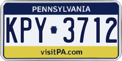 PA license plate KPY3712