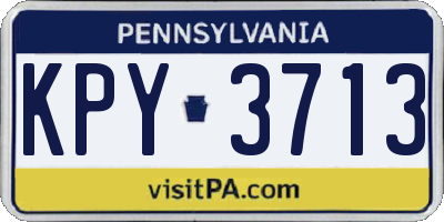 PA license plate KPY3713