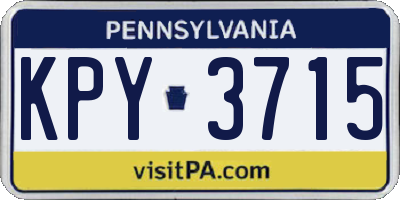 PA license plate KPY3715